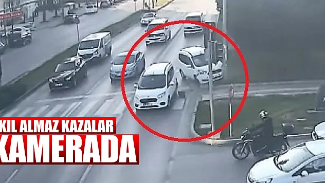Samsun'da akıl almaz kazalar kamerada 