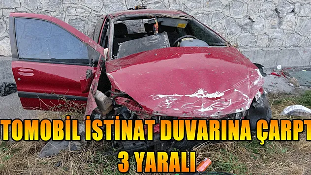 Samsun'da otomobil istinat duvarına çarptı: 3 yaralı