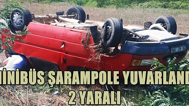 Samsun'da minibüs şarampole yuvarlandı: 2 yaralı