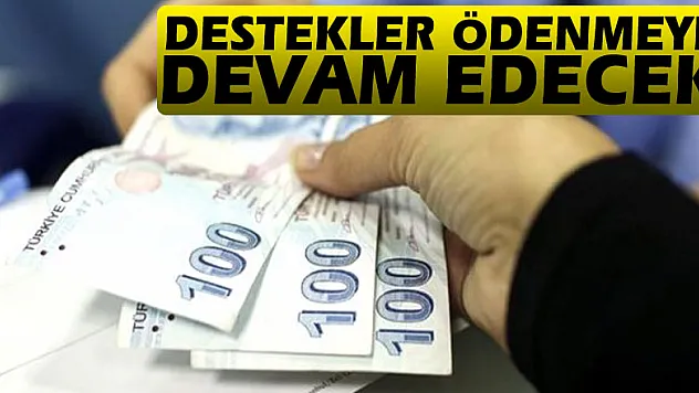 Destekler ödenmeye devam edecek