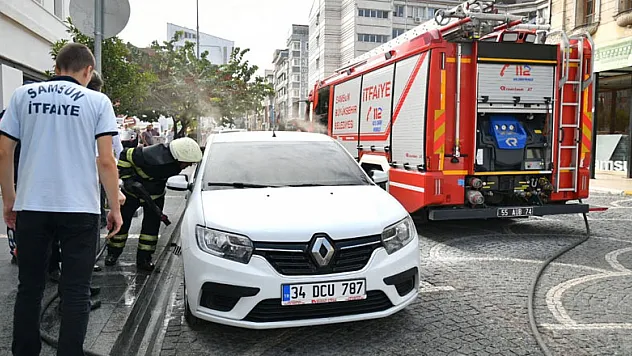 Samsun'da otomobil yangını