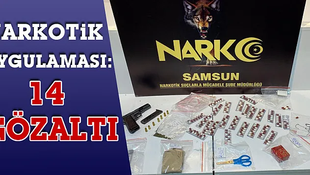 Samsun'da narkotik uygulaması: 14 gözaltı