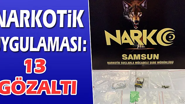 Samsun'da narkotik uygulaması: 13 gözaltı