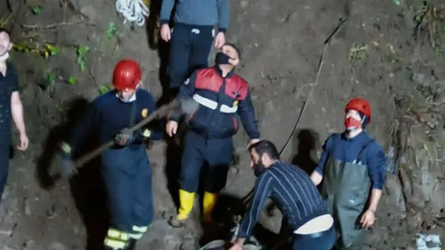 Çamura saplanan inek kurtarıldı