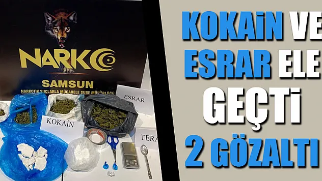 Samsun'da kokain ve esrar ele geçti: 2 gözaltı