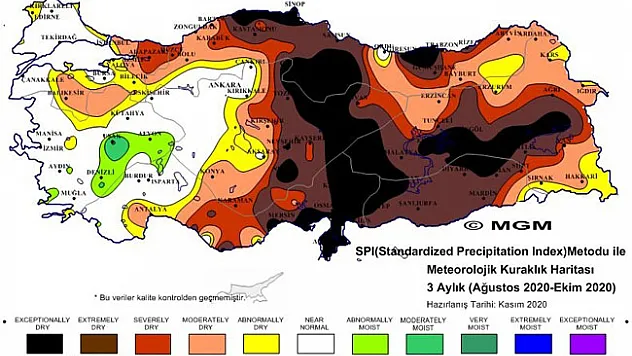 Meteorolojinin korkutan kuraklık haritası: Orta Karadeniz olağanüstü ve çok şiddetli kuraklık riskinde