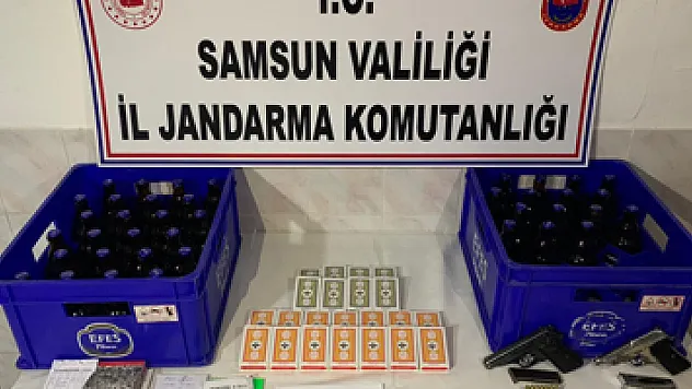 Bafra'da kumar evinde uyuşturucu ve silah ele geçirildi