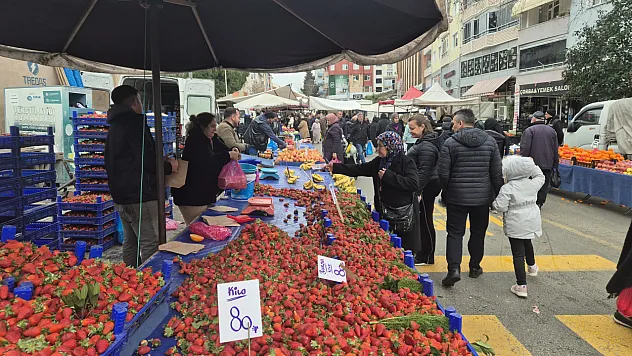 80 TL'den satışa sunulan çileğe yoğun ilgi