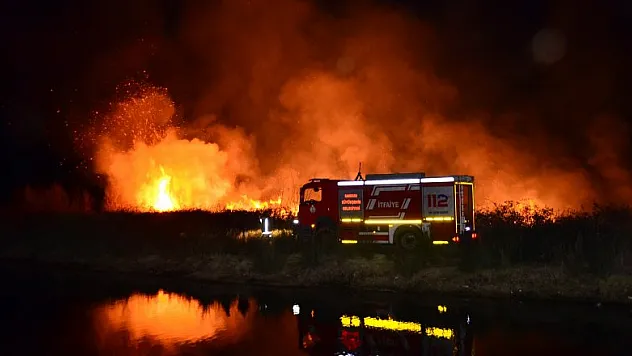 Samsun'da sazlık yangını