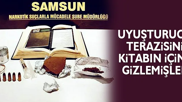 Uyuşturucu terazisini kitabın içine gizlemişler