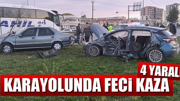 Karayolunda feci kaza: 4 yaralı