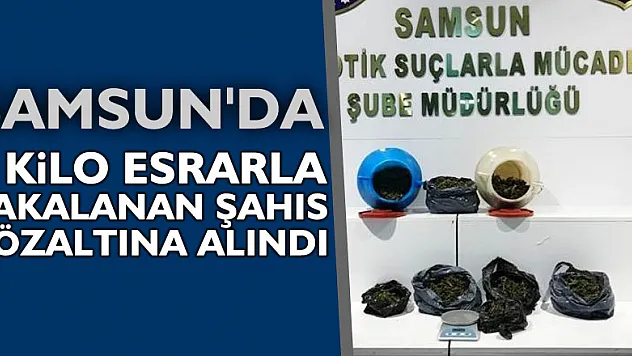 Samsun'da 2 kilo esrarla yakalanan şahıs gözaltına alındı