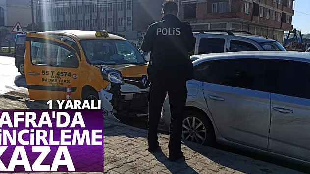 Bafra'da zincirleme kaza: 1 yaralı