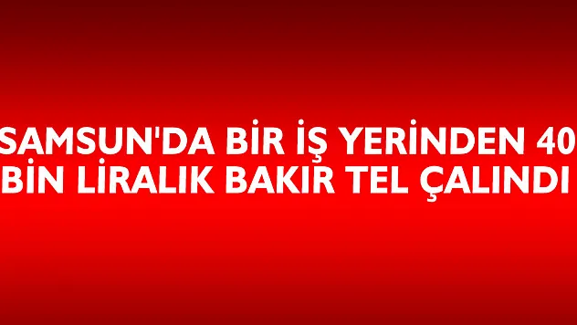 Samsun'da bir iş yerinden 40 bin liralık bakır tel çalındı