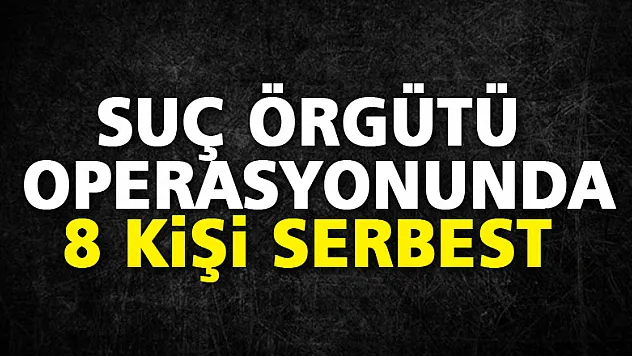 Suç örgütü operasyonundan adliyeye sevk edilen 8 kişi serbest bırakıldı