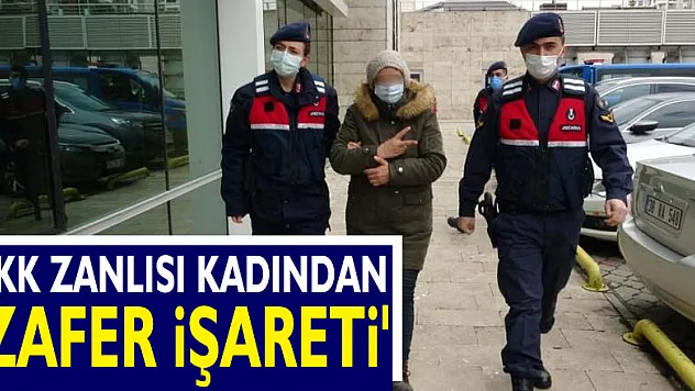 Adliyeye çıkarılan PKK zanlısı kadından 'zafer işareti'