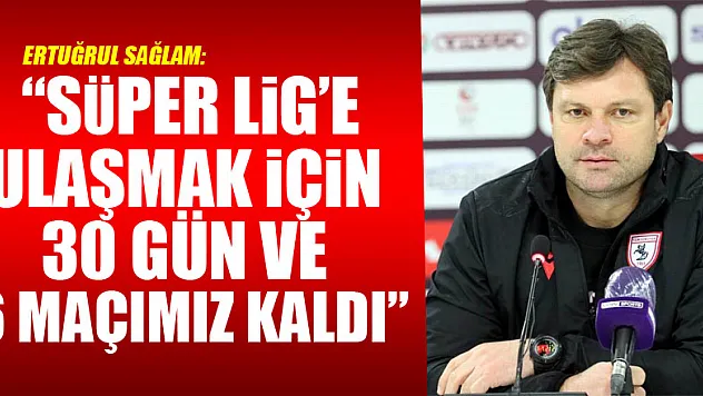 Ertuğrul Sağlam: 'Süper Lig'e ulaşmak için 30 gün ve 6 maçımız kaldı'