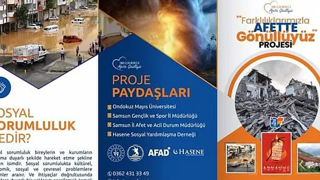 OMÜ'den 'Farklıklarımızla Afette Gönüllüyüz Projesi'ne destek
