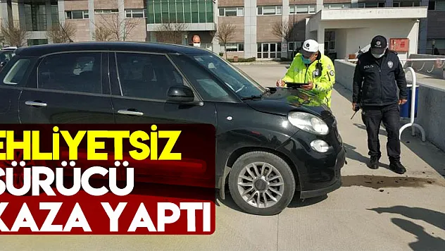 Hastanenin otoparkının duvarına çarpan ehliyetsiz sürücü yaralandı