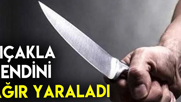 Bıçakla kendini ağır yaraladı