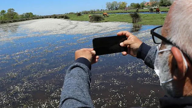 Kuş Cenneti beyaz gelinliğini giydi