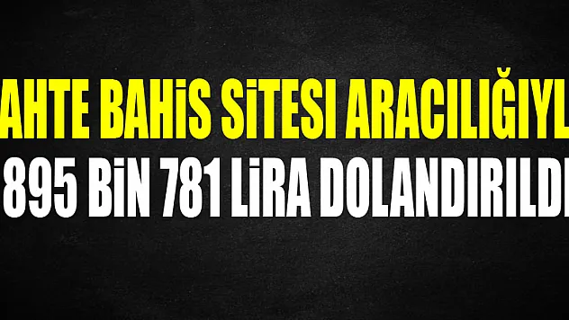 Sahte bahis sitesi aracılığıyla 895 bin 781 lira dolandırıldı