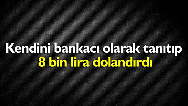Kendini bankacı olarak tanıtıp 8 bin lira dolandırdı