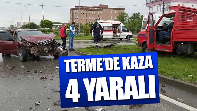 Otomobil kamyonete çarptı: 4 yaralı 