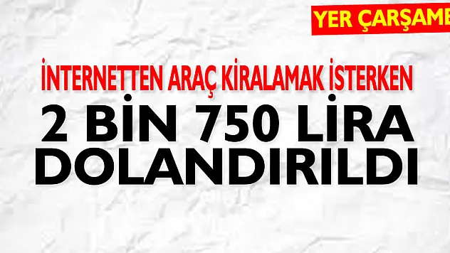 İnternetten araç kiralamak isterken 2 bin 750 lira dolandırıldı