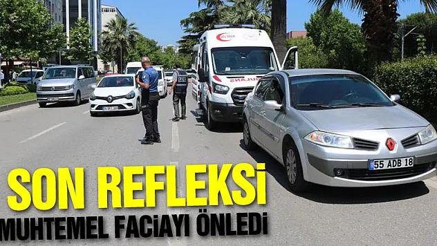 Direksiyon başında fenalaşan sürücünün son refleksi muhtemel faciayı önledi