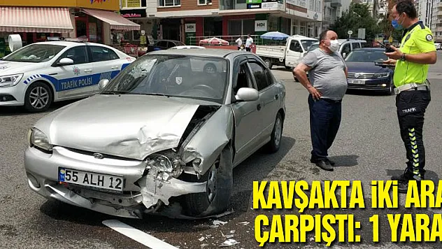 Samsun'da kavşakta iki araç çarpıştı: 1 yaralı