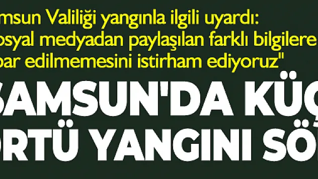 Samsun'da küçük çaplı örtü yangını söndürüldü