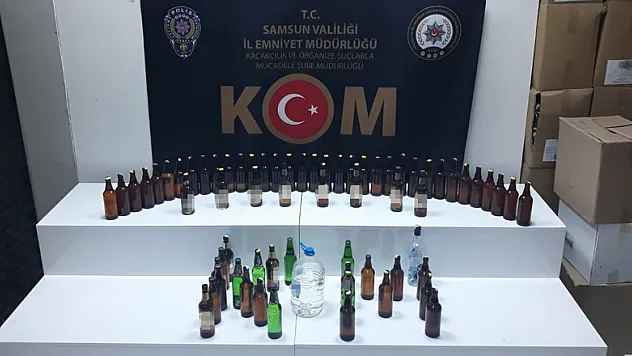 Samsun'da sahte içki ele geçirildi