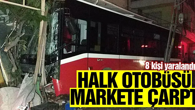 Araçla çarpışan halk otobüsü, markete çarptı: 5'i markette 8 kişi yaralandı