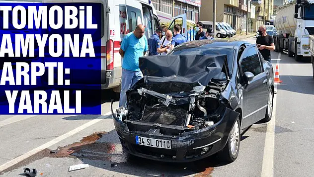 Otomobil kamyona çarptı: 2 yaralı