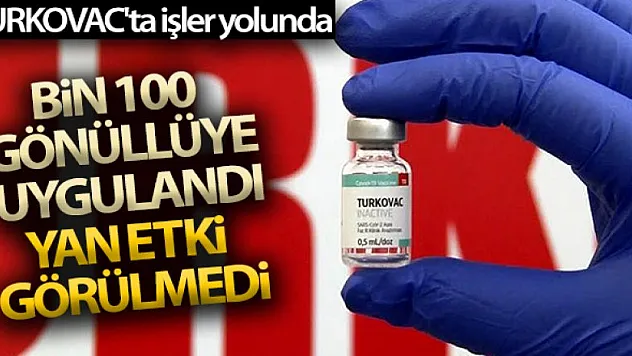 TURKOVAC'ta işler yolunda bin 100 gönüllüye uygulandı, yan etki görülmedi