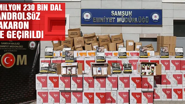 Samsun'da 4 milyon 230 bin dal bandrolsüz makaron ele geçirildi