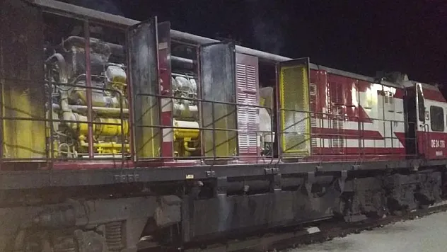 Tokat'ta yük treninin lokomotifinde yangın