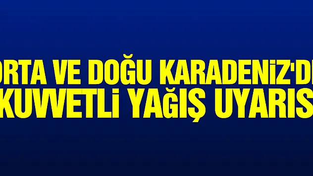 Orta ve Doğu Karadeniz'de kuvvetli yağış uyarısı