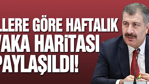 İllere göre haftalık vaka haritası paylaşıldı!