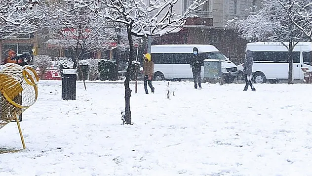 Bafra'da kar yağışı