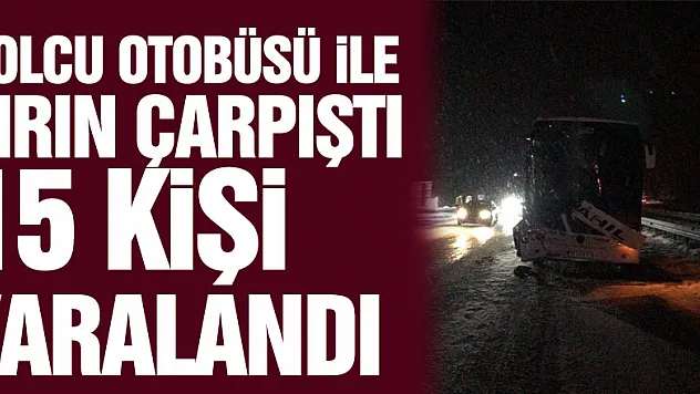 Yolcu otobüsü ile tırın çarpıştığı kazada 15 kişi yaralandı