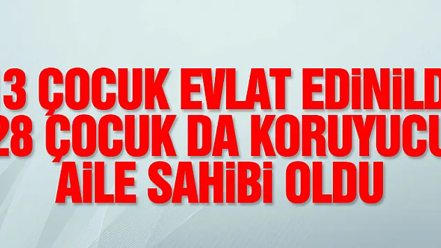 2021 yılında 13 çocuk evlat edinildi, 28 çocuk da koruyucu aile sahibi oldu