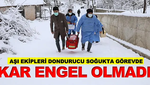 Kar ve tipi onlara engel olmadı, aşı ekipleri dondurucu soğukta görevde
