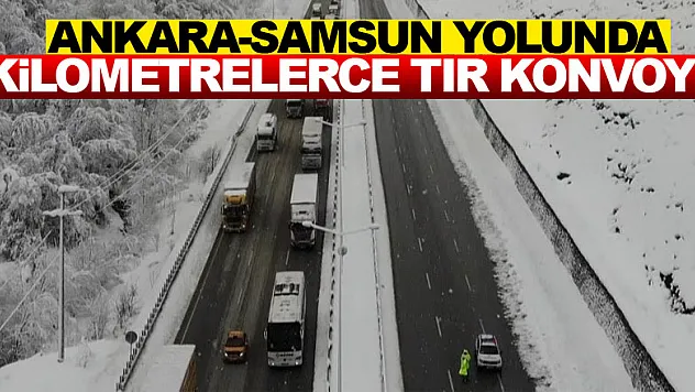 Ankara-Samsun yolunda kilometrelerce tır konvoyu