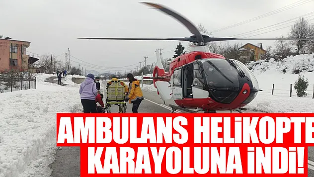 Ambulans Helikopter Karayoluna İndi!