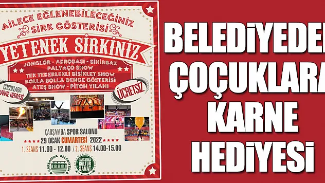 Belediyeden Çoçuklara Karne Hediyesi