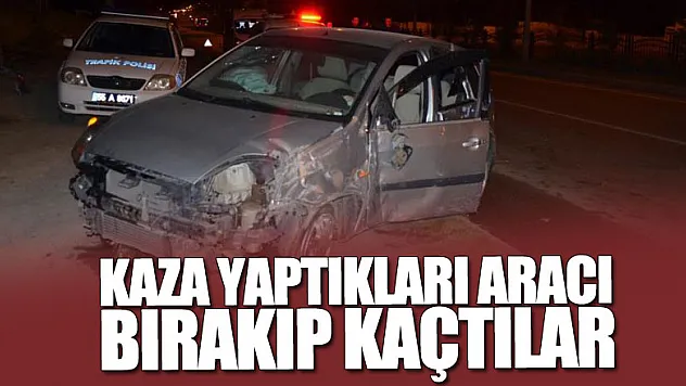Kaza yaptıkları aracı bırakıp kaçtılar