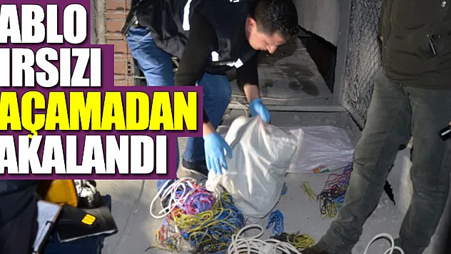 Kablo hırsızı kaçamadan yakalandı