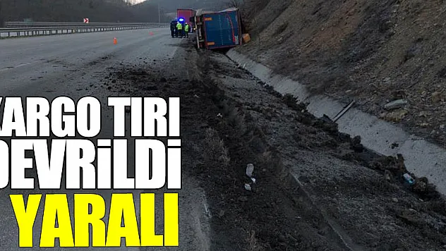 Samsun'da kargo tırı devrildi: 1 yaralı